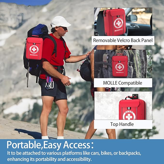 Professional Trauma First Aid Kit - Military-Grade Labelled Compartments & MOLLE System for Workplace, Outdoor, Car, Boat, Hurricane Emergencies 265 Piece Emergency Necessities Kits-StrideForce Fitness