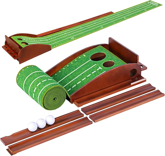 Urban Deco Putting Green Indoor, Golf Putting Mat Putting Matt with Auto Ball Return Training for Indoor and Outdoor Practice, Mini Golf Game for Home Office Backyard, Golfer Man Gift-StrideForce Fitness