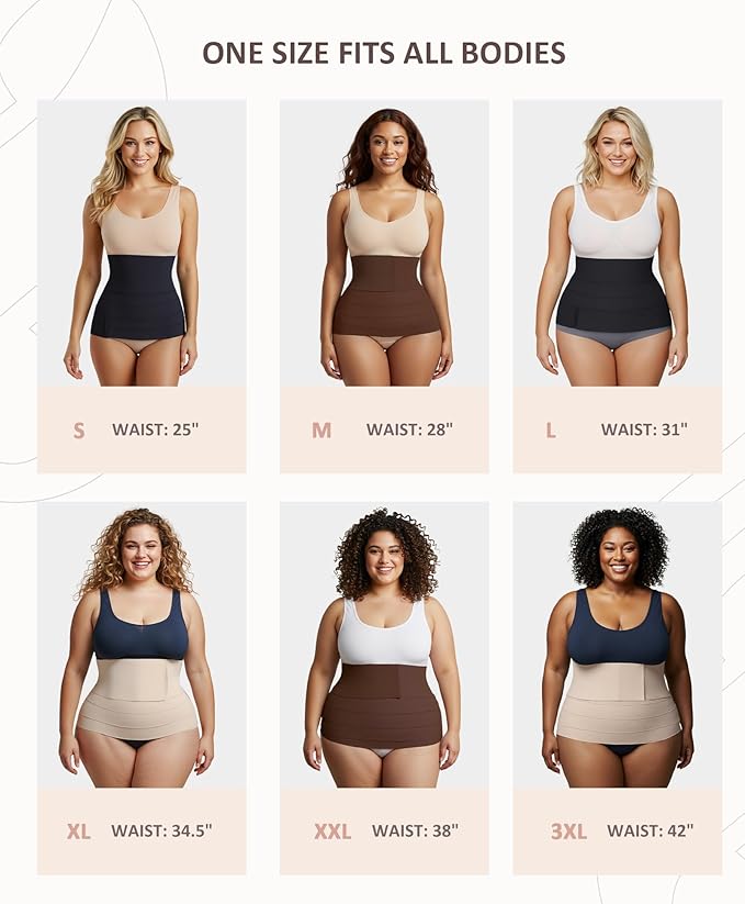 FeelinGirl Waist Trainer for Women Trimmer Belt Waist Cincher Tummy Wrap Plus Size Snatch Me Up Bandage Body Shaper-StrideForce Fitness