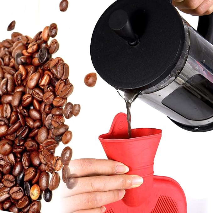 2L Home Enema Bag Kit with 2 Tips, 60 Inch Silicone Hose, Controlable Flow Valve, Hot-Water Bottle for Colon Cleansing (Red)-StrideForce Fitness