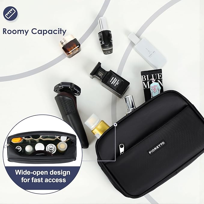 FIORETTO Womens Gym Tote Duffle Bag with Toiletry Bag, Sports Duffel Overnight Hospital Workout Carry on Bag for Girls with Wet Pocket & Shoe Compartment, Ideal for Travel, Swimming, Black & Brown-StrideForce Fitness