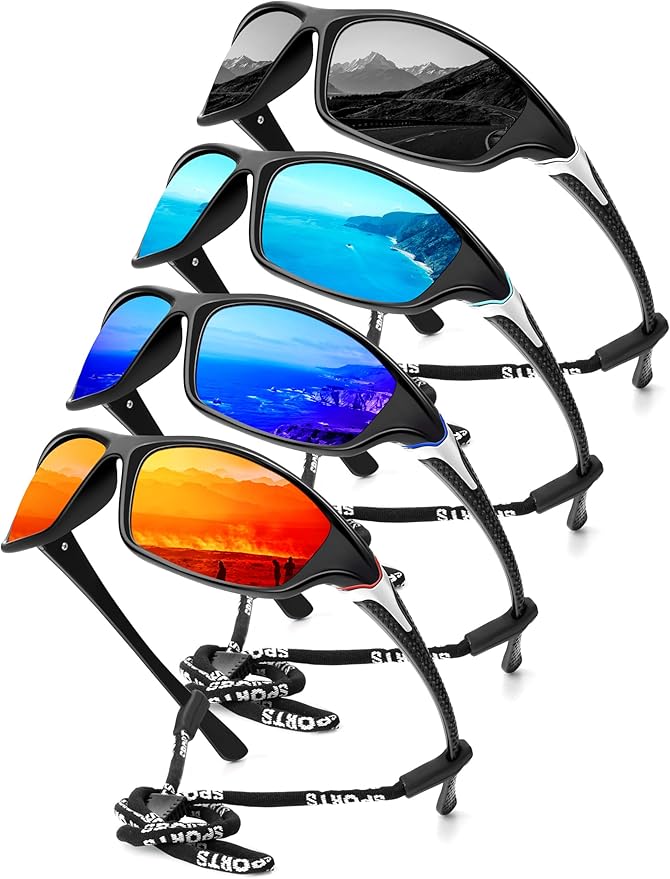 KALIYADI Polarized Sunglasses-Men Sports Sunglassses: Mens Sunglasses with UV Protection for Fishing Driving Cycling Running-StrideForce Fitness