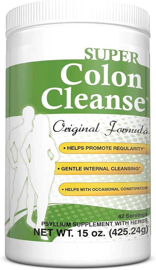 Health Plus Super Colon Cleanse Original Formula (1990-2025), 15 oz Powder, 42 Servings, with Psyllium Husk and Senna Leaf for Constipation Relief and Digestive Support-StrideForce Fitness