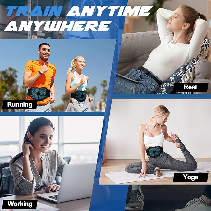 FDA Cleared - MHD TENS Muscle Stimulator - Dual TENS & PMS Functions, 12 Programs for Easy Abs Muscle Stimulation and Activation, Home Gym Use-StrideForce Fitness