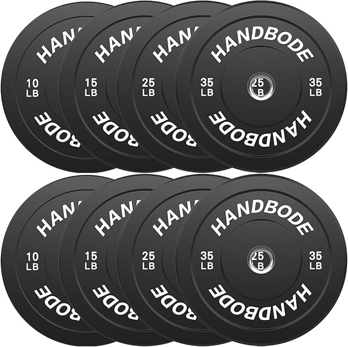 Bumper Plates 2 - Inch Olympic Weight Plate Set for Barbell, 10-55 lb Rubber Weights Sets for Home Gym, Strength Training Plate, Weight Lifting, Black-StrideForce Fitness