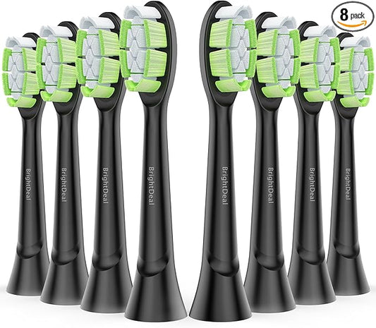 Replacement Heads for Philips Sonicare Diamondclean Sonic Toothbrush Heads Compatible with DiamondClean,FlexCare,C3 G3 W3 C1 C2 G2 Black 8 Pack