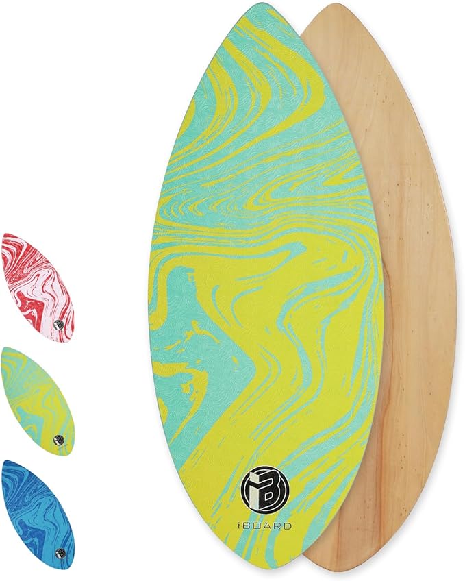 41” Skipper Skimboard with High Gloss Coat Wooden Skim Boards for Beginners, Teenagers and Adults Beach Skimboard 3 Color Traction Pad to Choose-StrideForce Fitness