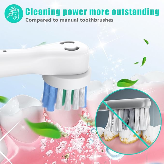 Safcare 48pcs Replacement Brush Heads Compatible with Oral B Electric Toothbrushes, Professional Electric Toothbrush Heads Compatible with Oral b Braun Electric Toothbrush