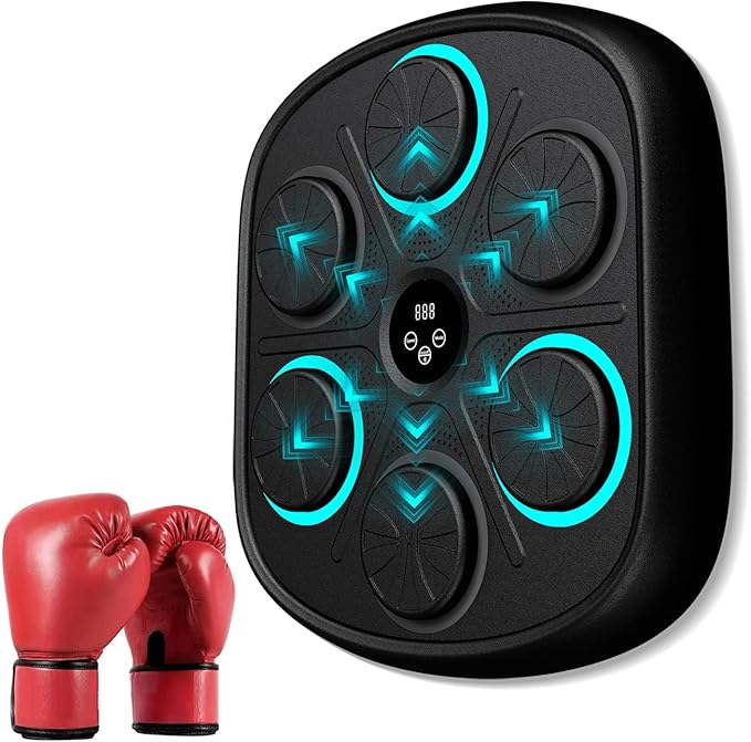 2025 New Model Smart Music Boxing Machine for Adults and Kids, Training Machine with LED Electronic Wall Mounted, Home Indoor Workout Equipment with Premium Boxing Gloves-StrideForce Fitness
