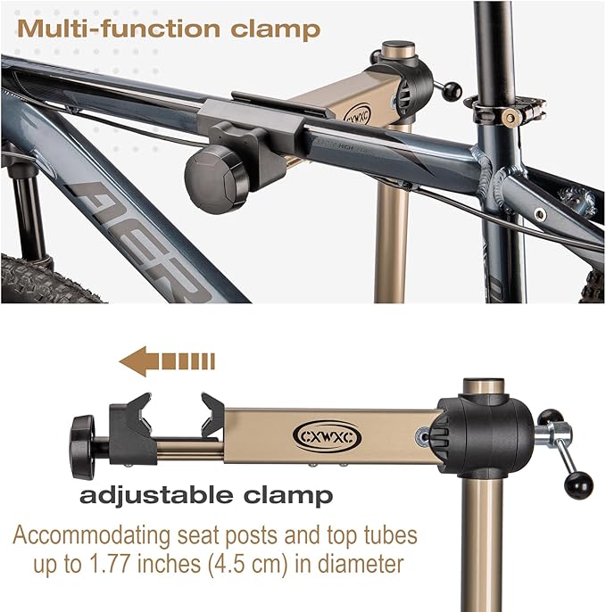 CXWXC Bike Repair Stand - Bicycle Stand For Maintenance Workstand - Ebike Repair Stand Shop Home Mechanics for Mountain Road Bike and E Bike (Champagne)-StrideForce Fitness