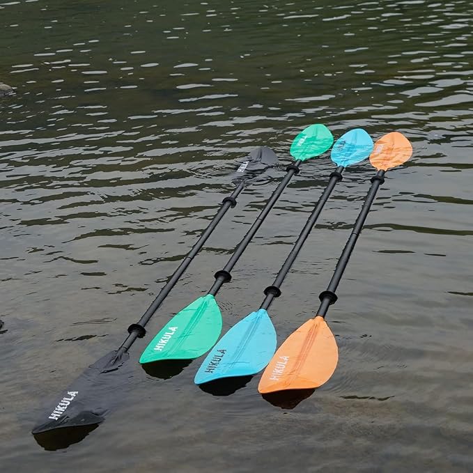 Kayak Paddle 4 Pieces Aluminum Shaft and PP Blade Floating 86.6in/220cm, 90.5inch/230cm Lightweight Oars-StrideForce Fitness