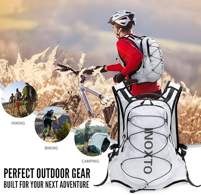 Hydration Pack Backpack, Lightweight Water Backpack with 2L Leakproof Hydration Bladder Daypack for Men Women,Running Hydration Vest for Outdoor Trail-StrideForce Fitness