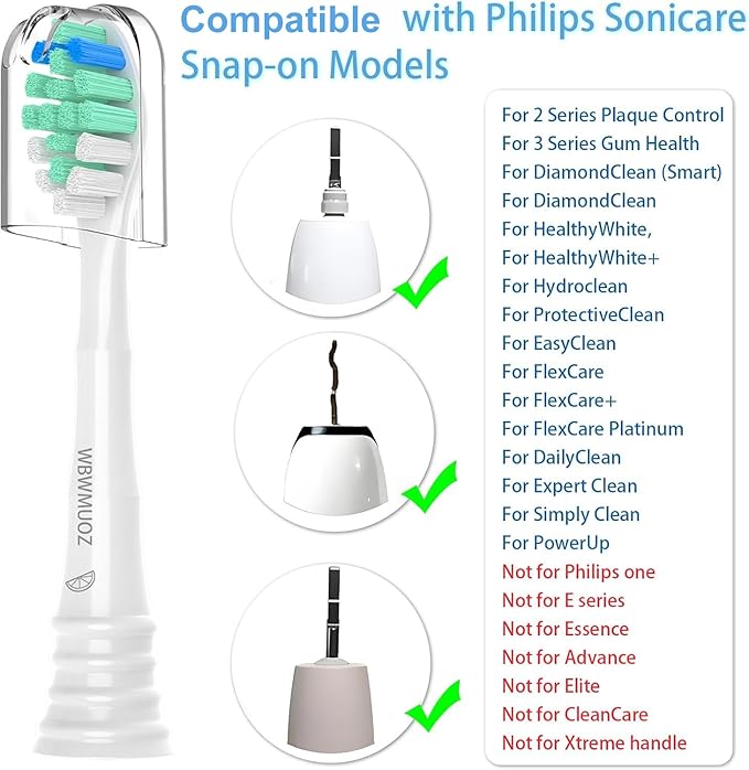 Replacement Toothbrush Heads Compatible with Philips Sonicare Replacement Heads C2, 6 Pack