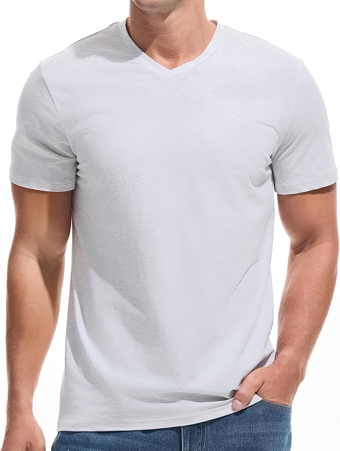 VEIISAR Premium V Neck T Shirts for Men - Modern Fitted Tees Vneck Undershirts-StrideForce Fitness