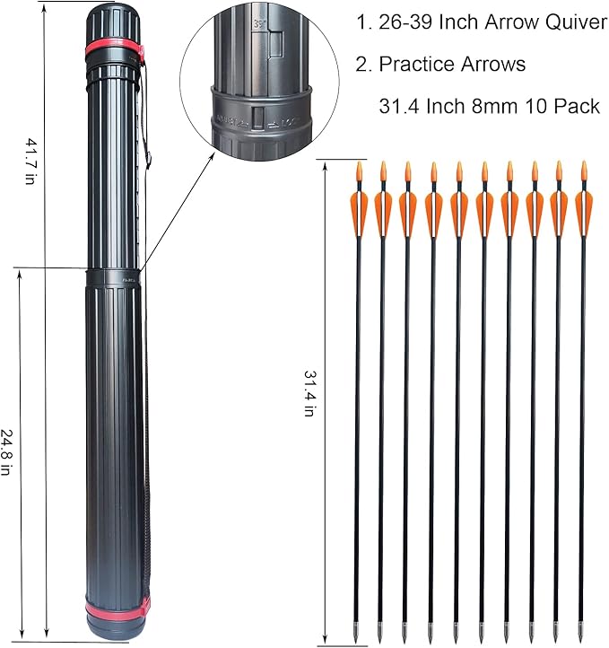 Archery Bow and Arrows Set for Adults 20 30 40 lbs Bow and Arrow for Beginner Teens Black Longbow Kit for Outdoor Hunting Archery Target with Quiver Target Faces Arm Guard Finger Saver-StrideForce Fitness