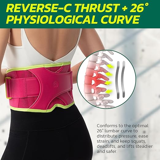 Back Brace for Lower Back Pain Relief, 8X Powerful Support System,Lumbar Support Belt for Men & Women Ergonomic 3D knitted Design with Adjustable Strap for Fitness Running Home Pilates Black S-StrideForce Fitness