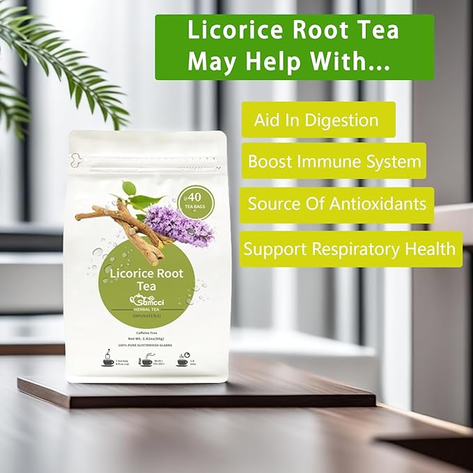 Samcci - Licorice Root Tea, Premium 40 Licorice Root Tea Bags -Natural Sweet - Non-GMO - Naturally Caffeine-free - Soothes Digestion & Promote Respiratory Health-StrideForce Fitness