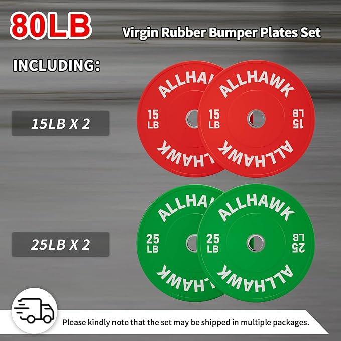 Colorful Olympic Bumper Plates, 2-inch Stainless Steel Insert, Virgin Rubber Weight Plate Set for Barbell Weight Lifting and Strength Training Home Gym-StrideForce Fitness