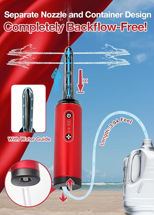 TRAMAN-Enema-Anal-Douche, Enemas-Douches for Men & Women Colon Cleanse, Shower Enema Bulb-Bottles Kit, Electric Rotating Nozzle, Pressure Spray, Two Douching Modes, External Water Supply-StrideForce Fitness