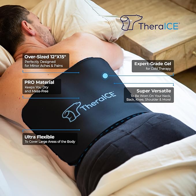 TheraICE PROpack Cold Therapy Reusable Cold Gel Ice Pack - Extra Large 12x15 - Great for Muscular Back Pain, Shoulder, Hip Knee - Oversized Multipurpose Cold Icepack for Minor Aches & Pains-StrideForce Fitness