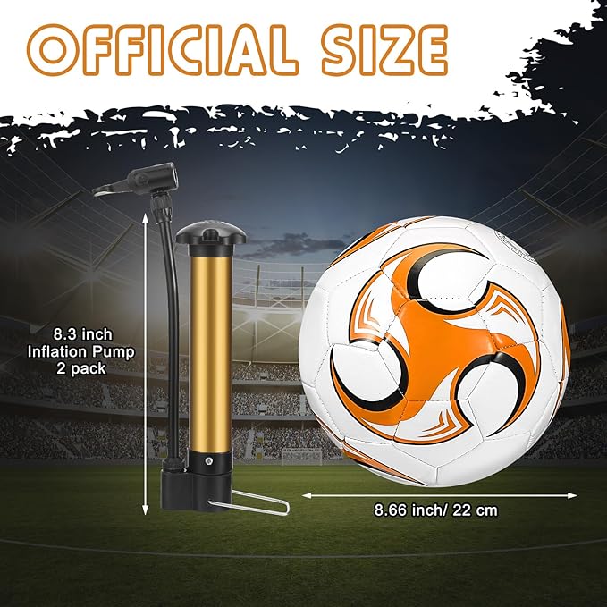 12 Pcs Soccer Balls for Teen Adult Bulk Deflated Soccer Ball with Pump Size 5 Indoor Outdoor Training Practice for School Sports Game Birthday Gifts Party Back to School-StrideForce Fitness