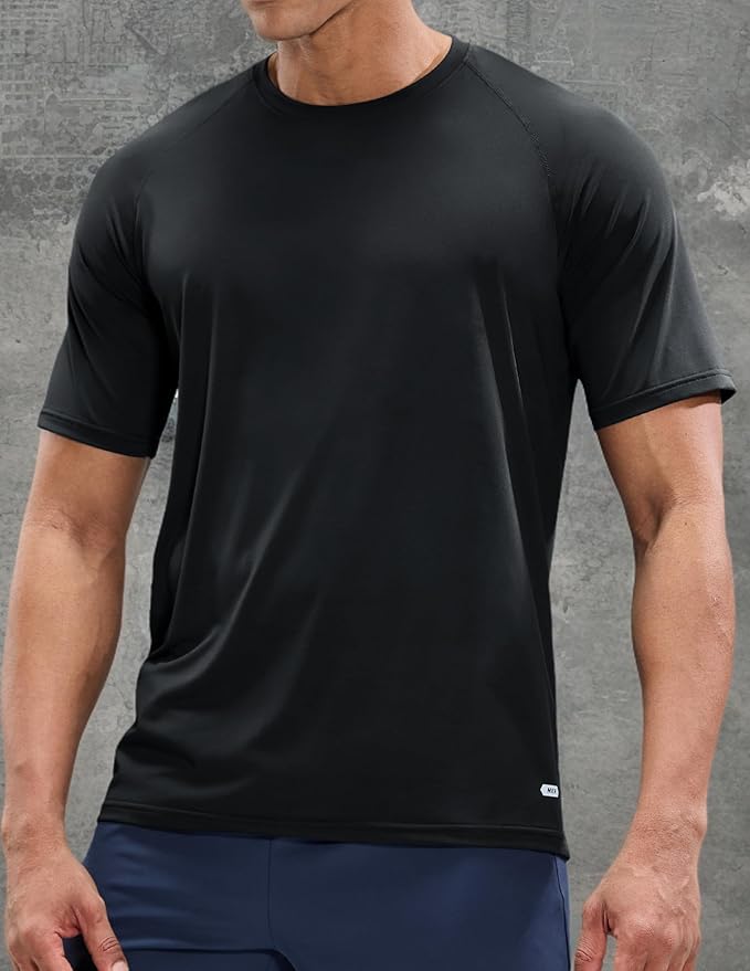 MIER Men's Dry Fit Workout T-Shirts Athletic Running Tee Short Sleeve Crew Neck Gym Tops, Polyester, Moisture Wicking-StrideForce Fitness