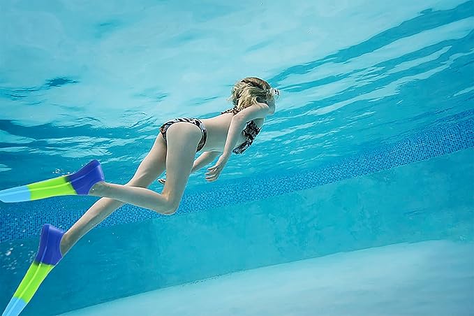 Kids Swim Fins,Short Comfortable Flippers for Lap Swimming and Training for Child,Girls,Boys,Beginners-StrideForce Fitness