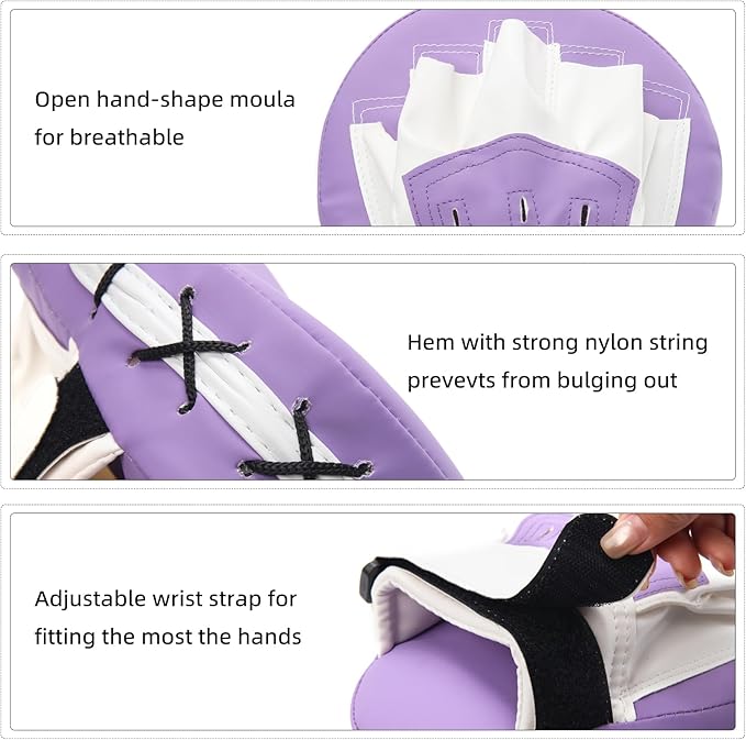 Valleycomfy Boxing Curved Focus Punching Mitts- Leatherette Training Hand Pads-StrideForce Fitness