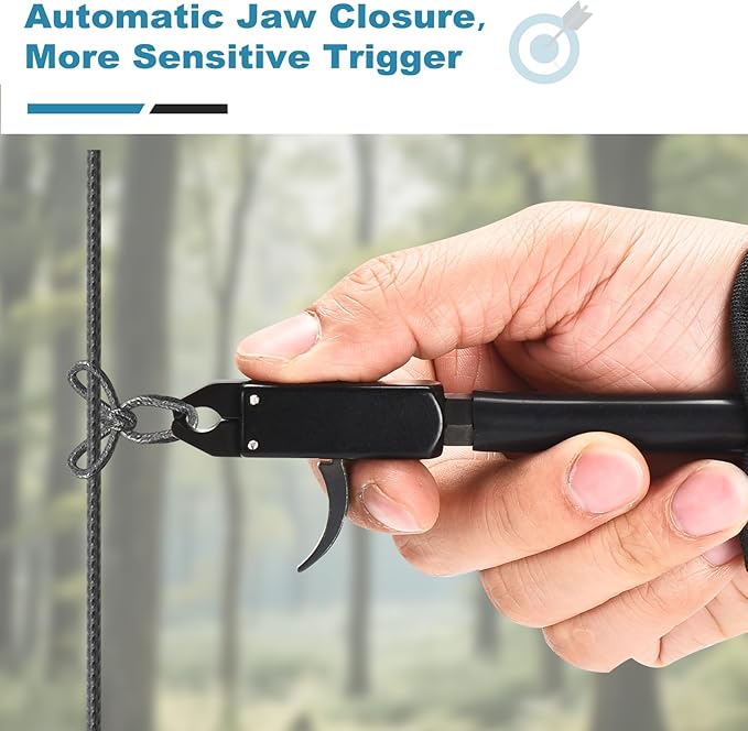 Compound Bow Release Aid Trigger, Professional Adjustable Wristband Archery Thumb Releases Buckle for Hunting Shooting Accessories, Black Wrist Strap-StrideForce Fitness