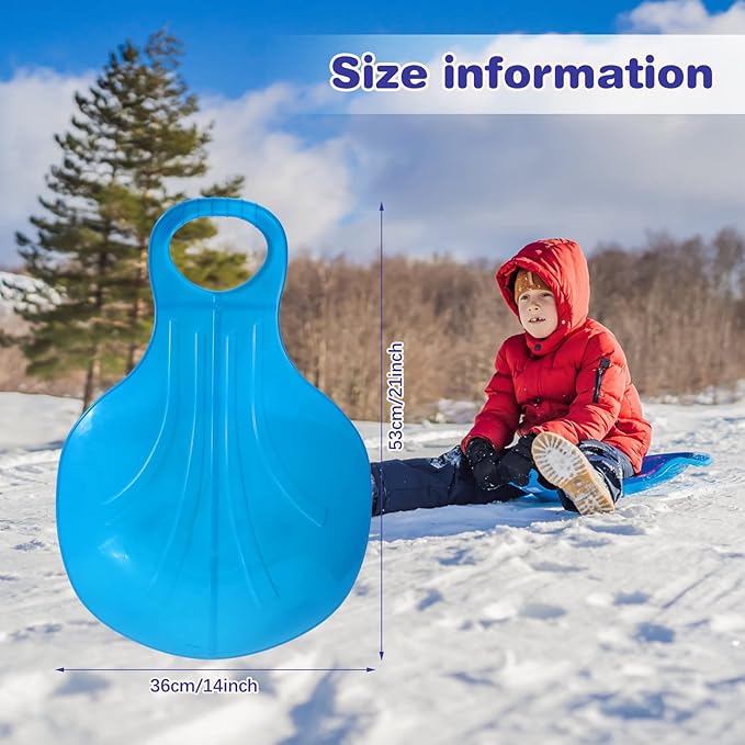 10 Pcs Snow Sled Board for Kids Outdoor Winter Plastic Skiing Boards with Handle Portable Downhill Sleds Snowboard Sleigh for Kids Snow Grass and Sand Boarding, 5 Colors-StrideForce Fitness