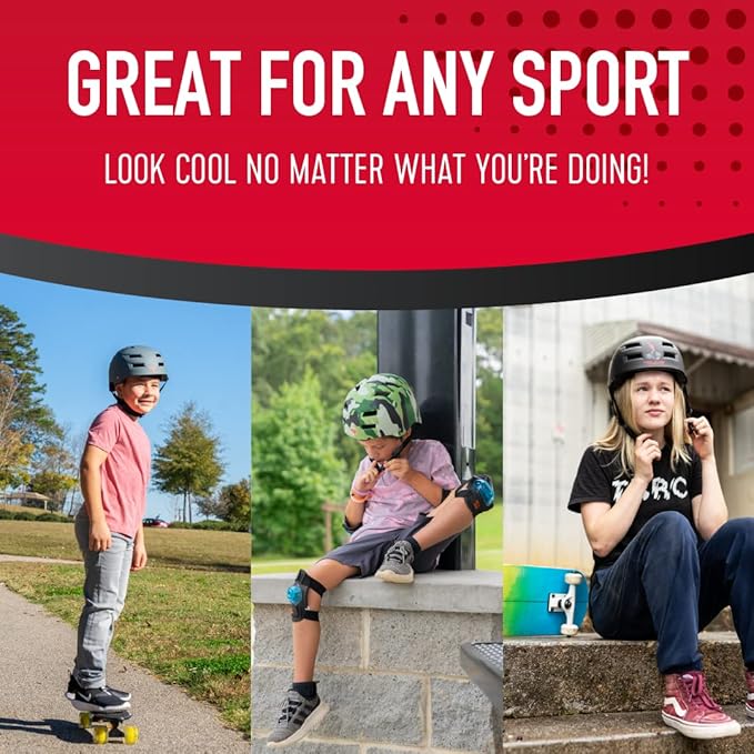 Flybar Bike Helmet- Multi Sport Dual Certified Adjustable Dial, Lightweight Skateboard Helmet, Roller Skating, Pogo, Electric Scooter, Snowboard, Boys and Girls Kids- Adults Helmets-StrideForce Fitness