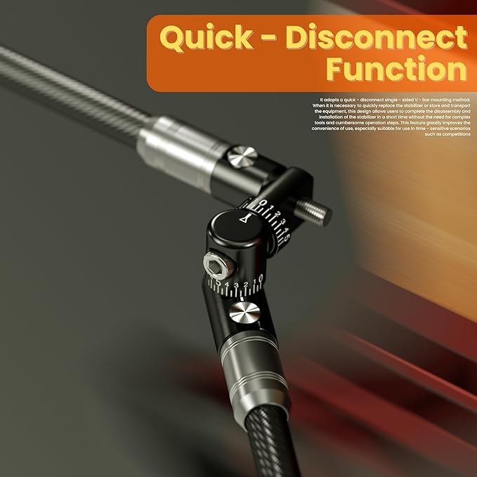 Bow Stabilizer Kit, Adjustable Bow Rod Stabilizer for Compound Bows, Quick Disconnect Single-Sided V-bar Mount, Aluminum Alloy Sidebar Mount Bow Mount-StrideForce Fitness