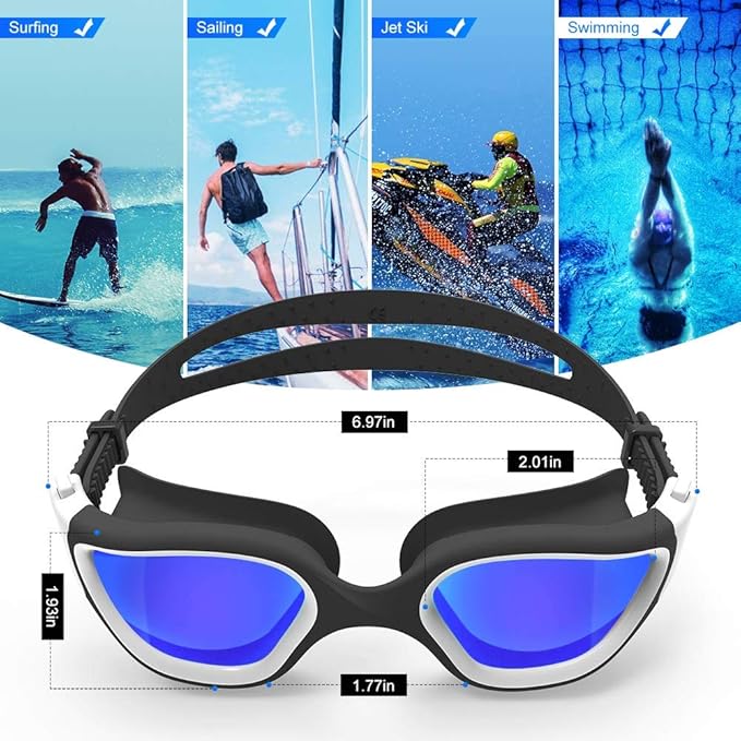 ZIONOR G1 Polarized Swimming Goggles for Unisex Adult Women Anti Fog 100% Anti UV Diving Goggles-StrideForce Fitness