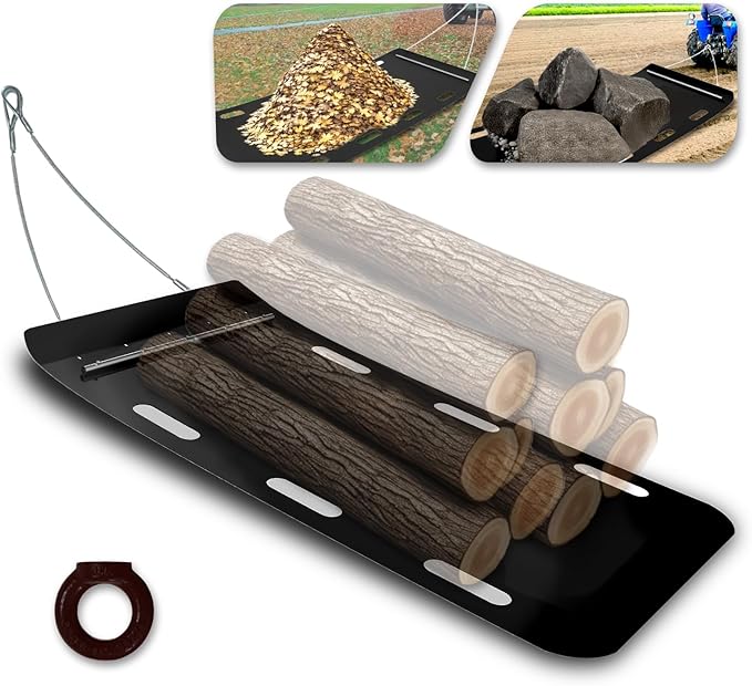 Yard Drag Sled, 1/8" Thickened HDPE, Upgraded Heavy Yard Drag Sled, Suitable for Hauling Various Heavy Items,Yard Debris,Lumber, Construction Materials-StrideForce Fitness