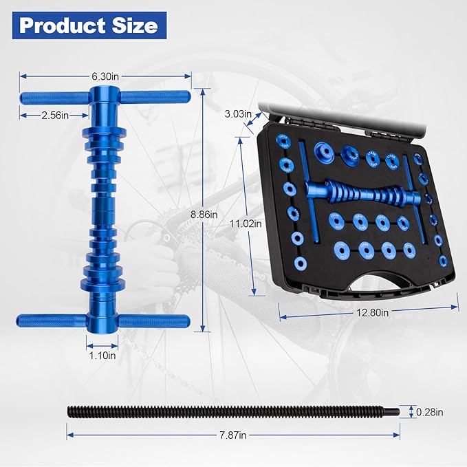 25PCS Bicycle Bearing Press Kit for Wheel Hub, Soft Tail Frame Pivot Point Installation with Bushing Tool-StrideForce Fitness