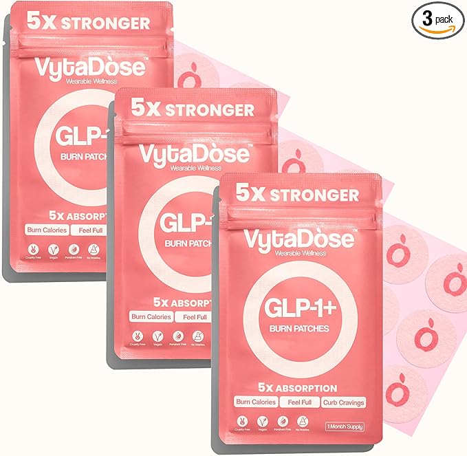 GLP1 Patches | 5X Stronger Formula | 12 Hour Extended Hunger Support | Berberine, Pomegranate, Green Tea, L-Glutamine | New & Improved Kind of GLP-1 Patches | 3 Pack-StrideForce Fitness