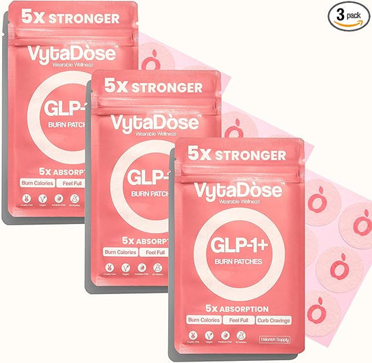 GLP1 Patches | 5X Stronger Formula | 12 Hour Extended Hunger Support | Berberine, Pomegranate, Green Tea, L-Glutamine | New & Improved Kind of GLP-1 Patches | 3 Pack-StrideForce Fitness