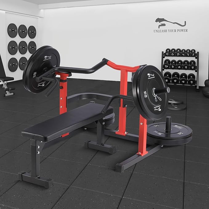 Chest Press Machine, Weight Bench Press Machine, Adjustable Flat Incline Bench with Independent Converging Arms, Multifunctional Bench Press Rack for Home Gym Equipment-StrideForce Fitness