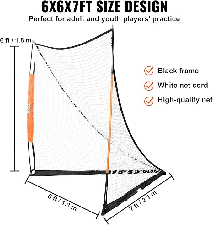 VEVOR Portable Lacrosse Goal - Complete Training Accessory Set with Extended Coverage for Youth and Adults-StrideForce Fitness