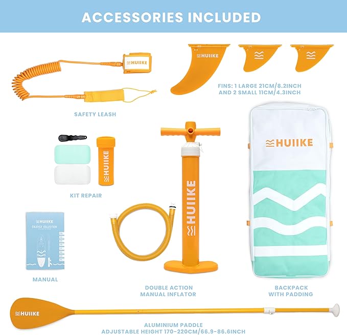 Inflatable Paddle Board for Adults with Accessories Included, Oar, Fins, Pump. Stand Up Paddleboard Great Stability and Resistance. 10’ x 33" x 5.9", Maximum Load 286 lb-StrideForce Fitness