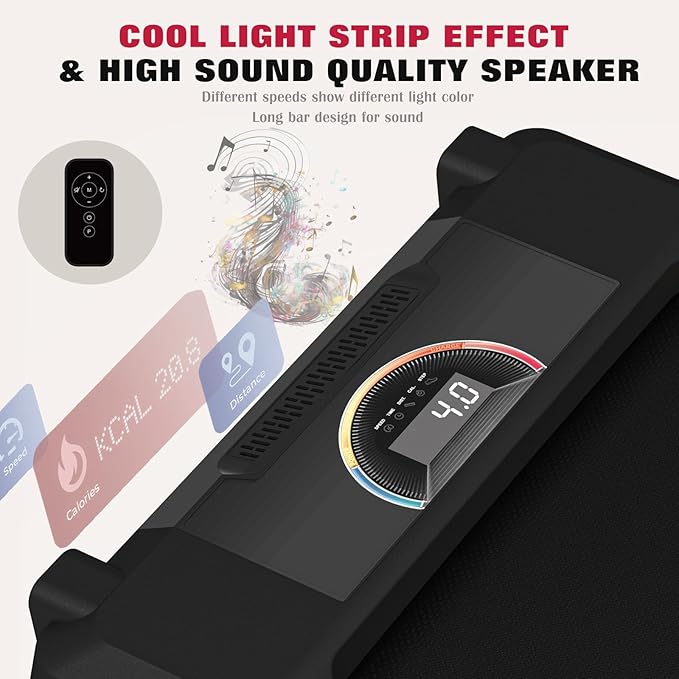 Walking Pad, High Grade Wood Under Desk Treadmill 300LBS Capacity, Max 2.5 HP Electric Treadmill for Home Office Installation-Free with Remote Control LED Display High-StrideForce Fitness