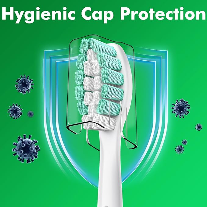 Replacement Brush Heads for Philips Sonicare Click-on Electric Toothbrush Heads Compatible with Plaque Control C1 C2 4100 5100 6100 2 Series HX9024, 8 Pack White