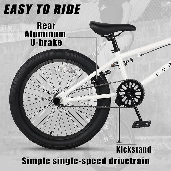 Freestyle BMX Bike, 18 20 Inch Kids Bicycle for 5-13 Years Old Kids and Beginner Level Rider, Multiple Colors-StrideForce Fitness