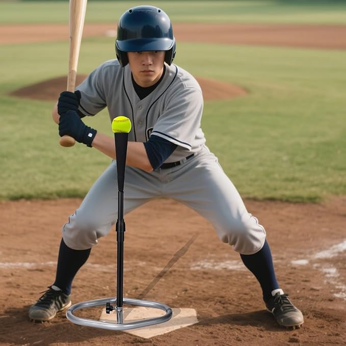 Portable Baseball Tee, Adjustable Batting Tee for Baseball/Softball/Tee Ball, 20"-26" Height, Weighted Base for Stability, Hitting Tee for Kids/Youth, Training Equipment for Baseball Practice-StrideForce Fitness