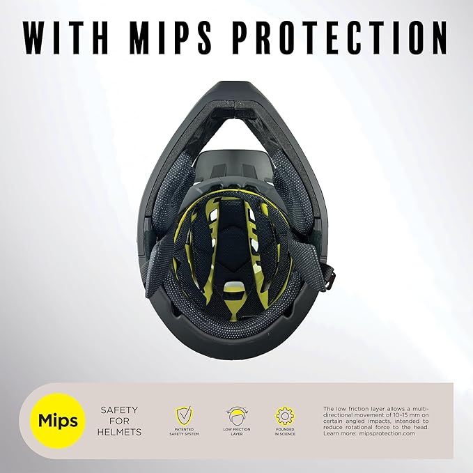 Demon United Podium X MIPS Full Face Mountain Bike Helmet- Removable Fit Pad Options- Advanced Venting System-Lightweight - Fullface DH BMX MTB Helmet-StrideForce Fitness