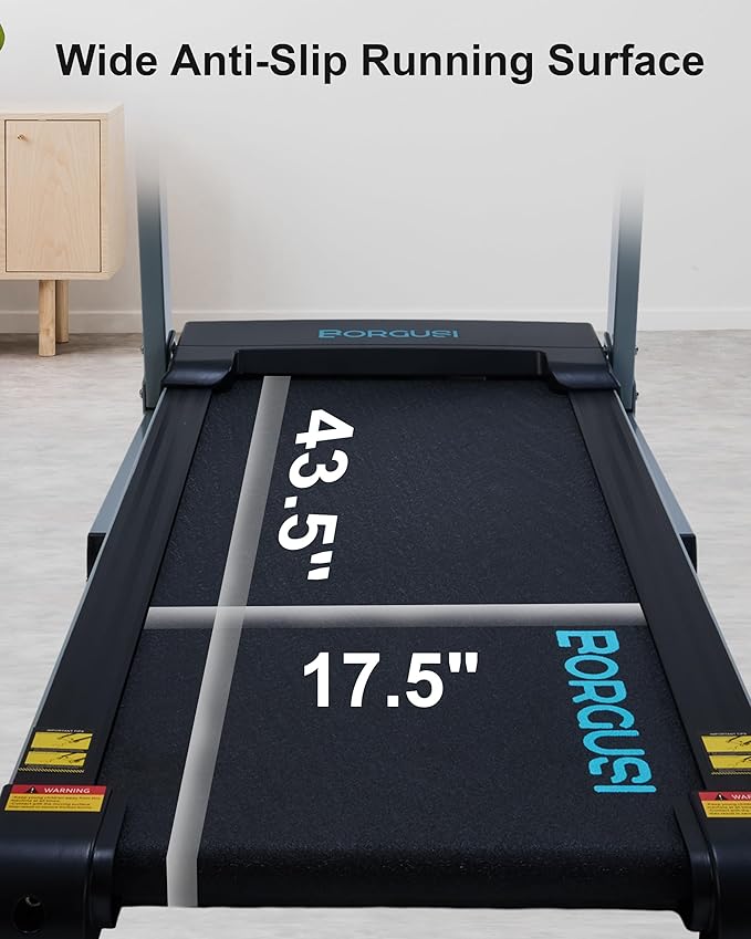 Treadmill with Auto Incline - 300 lb Capacity, 3.0HP Folding Electric Treadmill Up to 8.5 MPH Speed, Running Machine with 17.5" Wide Tread Belt and Bluetooth Speaker for Home Use-StrideForce Fitness