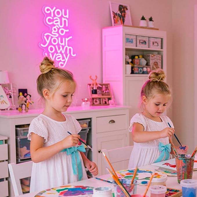 You Can Go Your Own Way Neon Sign,Neon Signs for Wall Decor,Motivational Pink LED Wall Light for Girls Bedroom,Teen Room,Dorm Decor,Neon Aesthetic Sign,Gift for Girls,USB Powerd Dimmer Switch-StrideForce Fitness