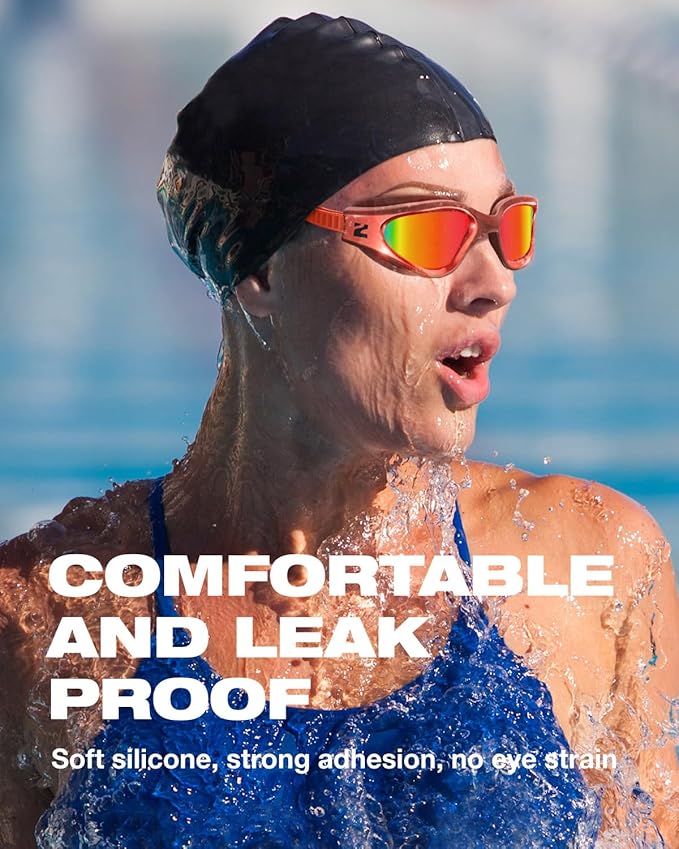 ZIONOR G1 Nava Super Anti-Fog Unisex Swim Goggles Mirror/Bright Smoke Lens-StrideForce Fitness