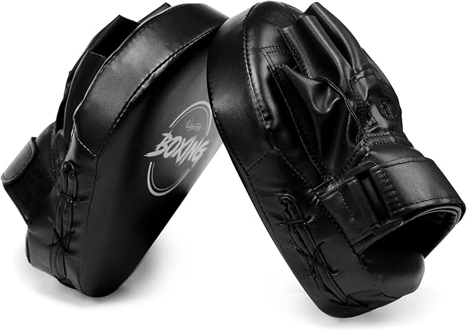 Valleycomfy Boxing Curved Focus Punching Mitts- Leatherette Training Hand Pads-StrideForce Fitness