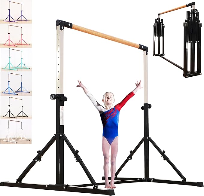 4FT/5FT Gymnastic Bar Set Gymnastics Horizontal Bar Gymnastics Kip Bar for Kids Home Use-StrideForce Fitness